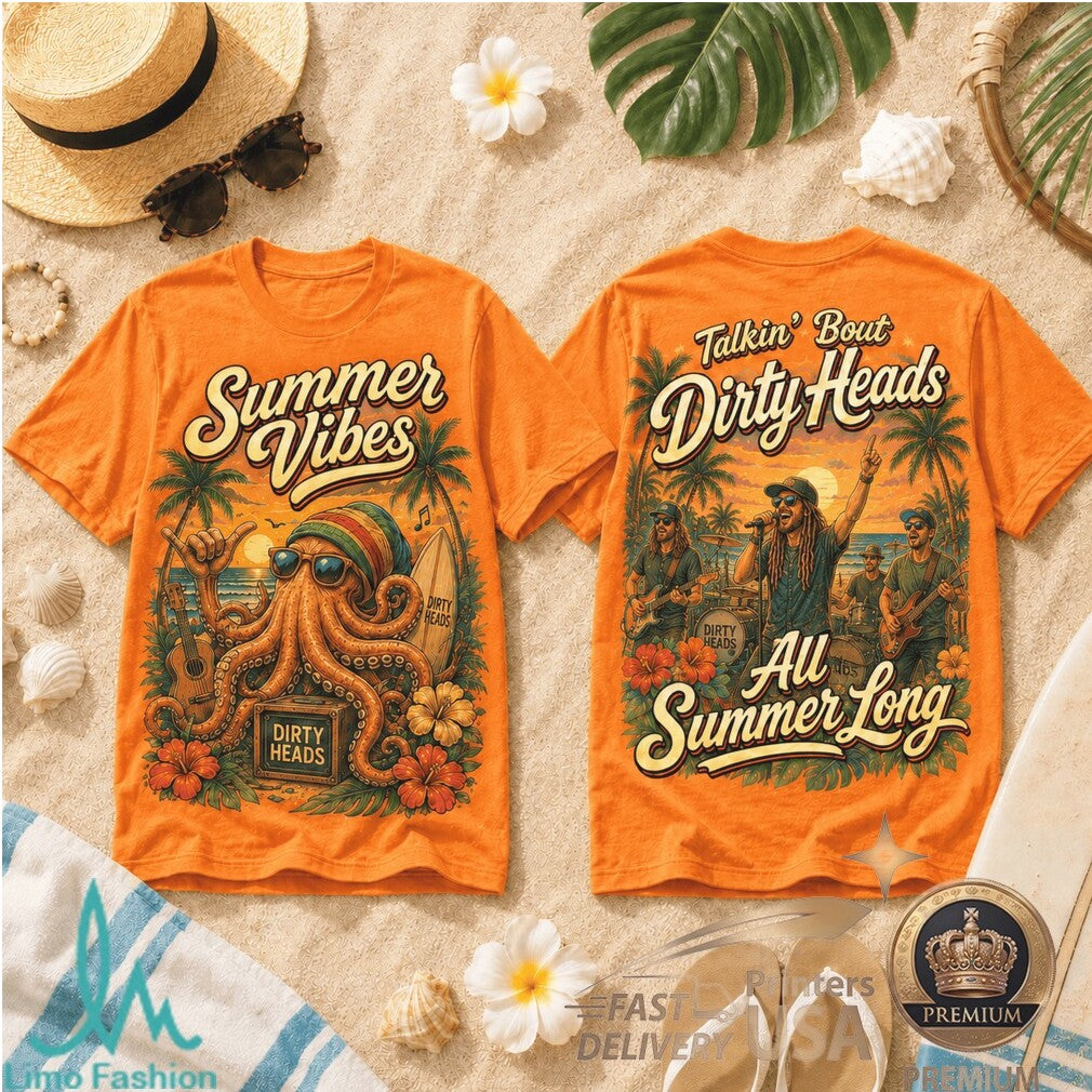 Dirty Heads Summer Vibes Octopus Beach Concert Graphic Shirt - Limotees LLC