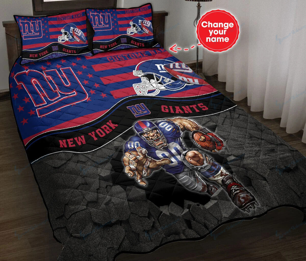 New York Giants Personalized Quilt Set BG24