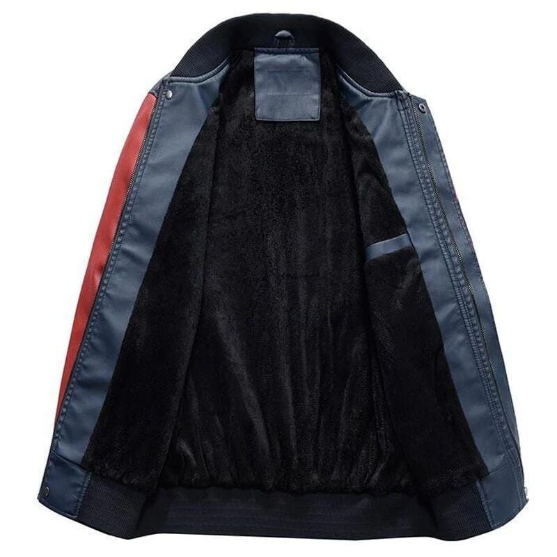 New York Giants Premium Fleece-Lined Leather Bomber Jacket BG54