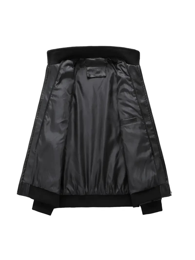 New York Giants VITC9032 – Premium & Ultra-Thick Leather Jacket with Fleece Hood