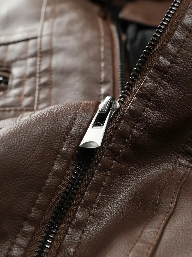 Premium & Ultra-Thick Leather Jacket with Fleece Hood - Detroit Lions PHVKC011