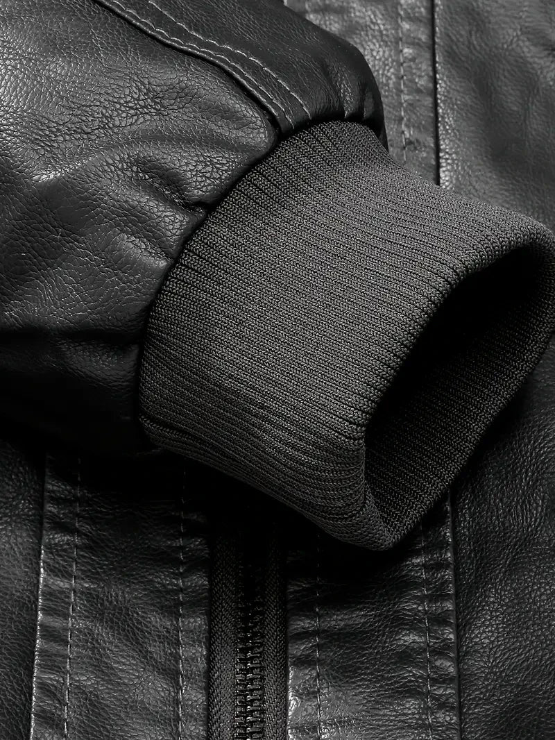 Premium & Ultra-Thick Leather Jacket with Fleece Hood - Washington Commanders VA2123