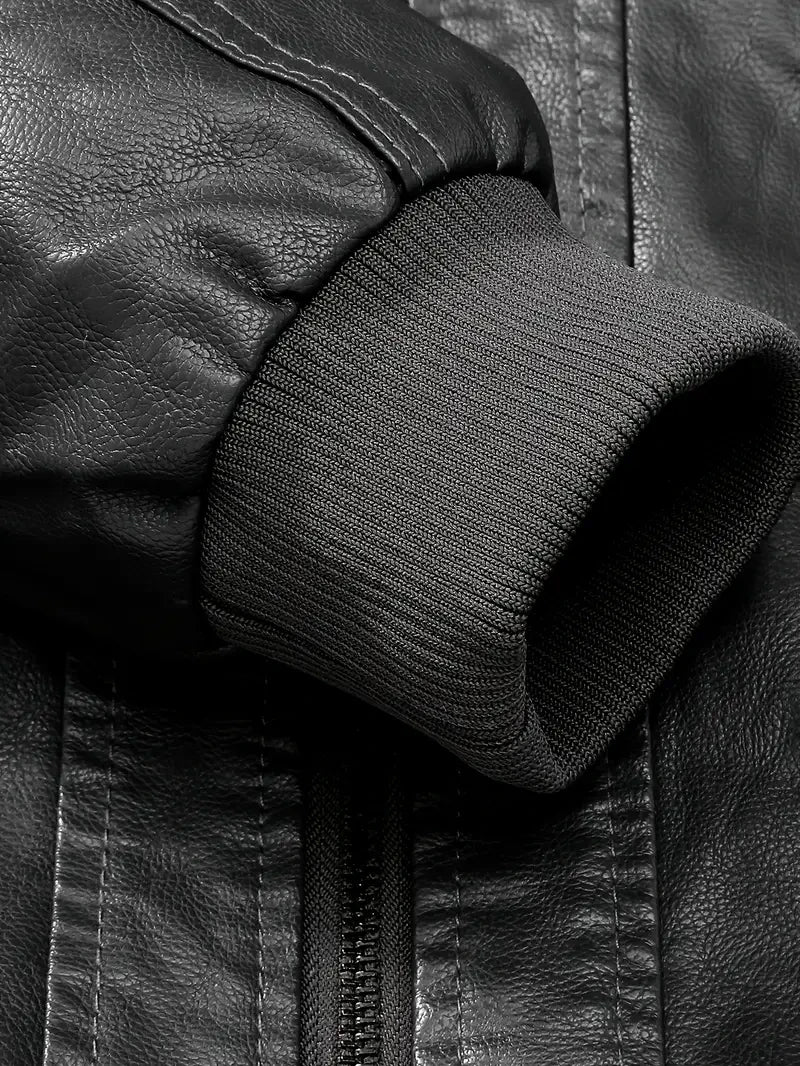 Premium & Ultra-Thick Leather Jacket with Fleece Hood - Detroit Lions PHVK8411