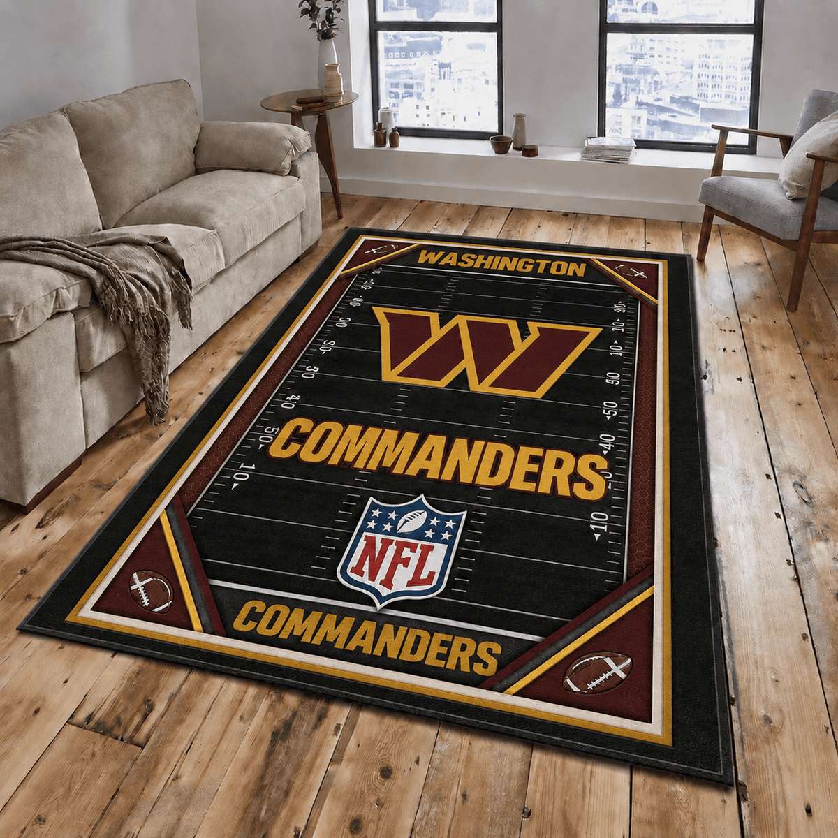 Washington Commanders Rug Living Room Floor Decor Fan Gifts VA6033