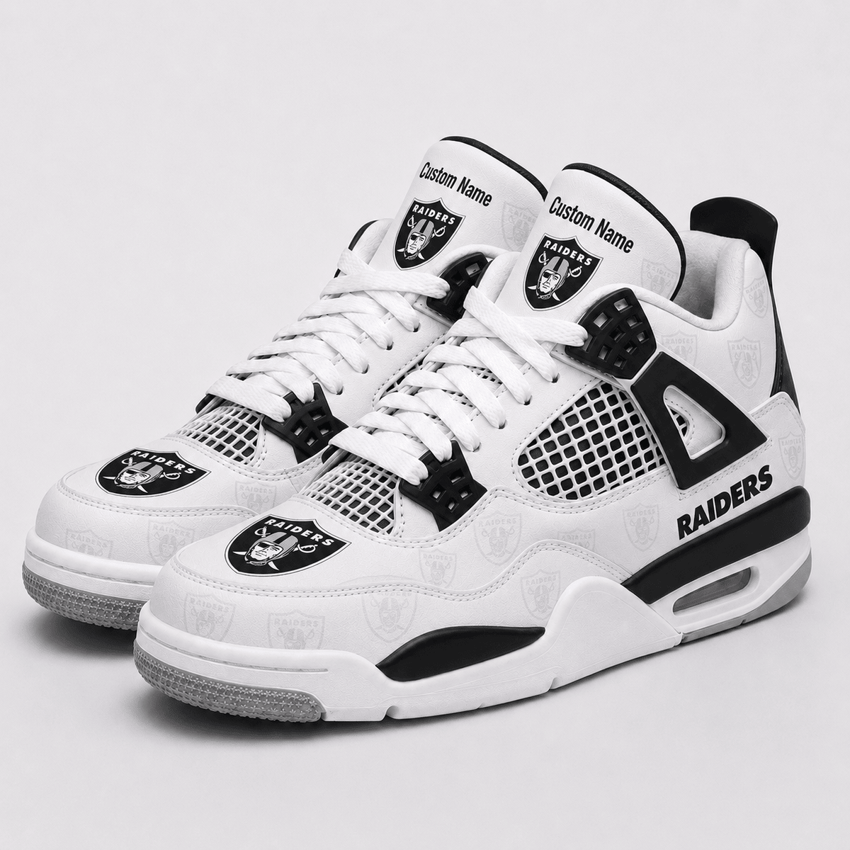 Raiders Personalized AJ4 Sneaker VA332