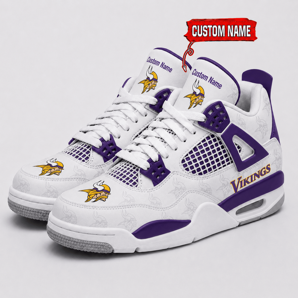 Minnesota Vikings Personalized AJ4 Sneaker VA352