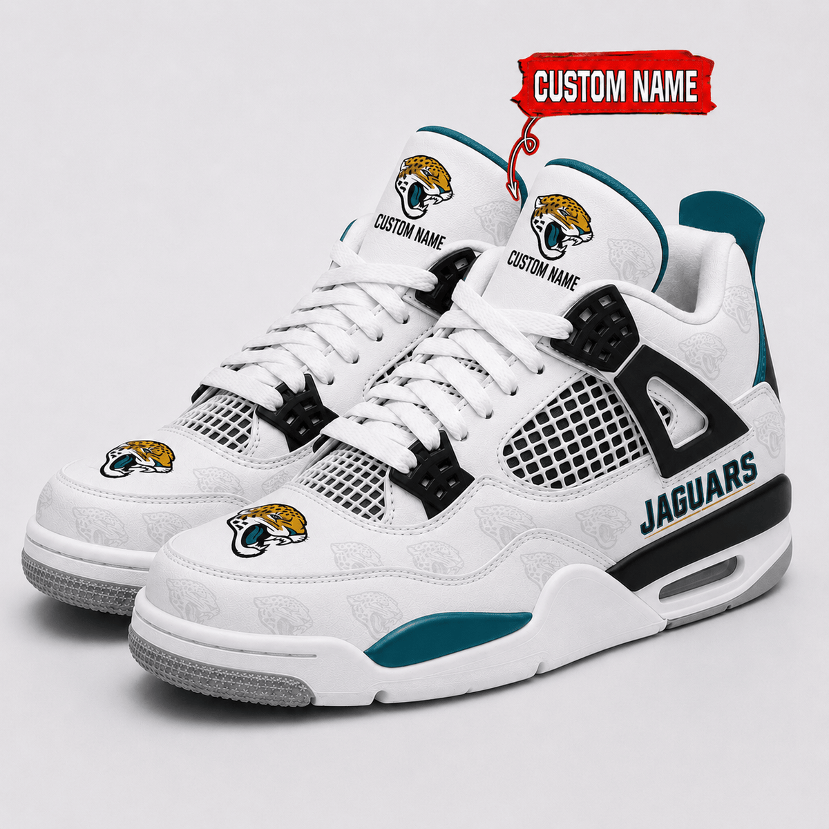 Jacksonville Jaguars Personalized AJ4 Sneaker VA358