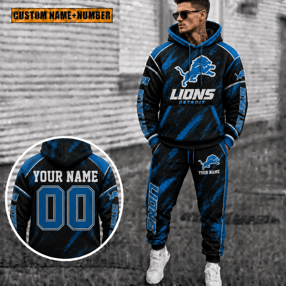 Detroit Lions Personalized Combo Hoodie And Sweatpants Gift For Fan VAN8212
