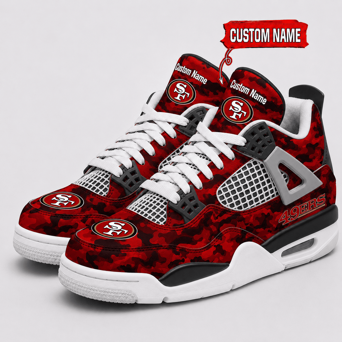 San Francisco 49ers Personalized AJ4 Sneaker VAN12118