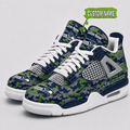 Seattle Seahawks Personalized AJ4 Sneaker VAN12127