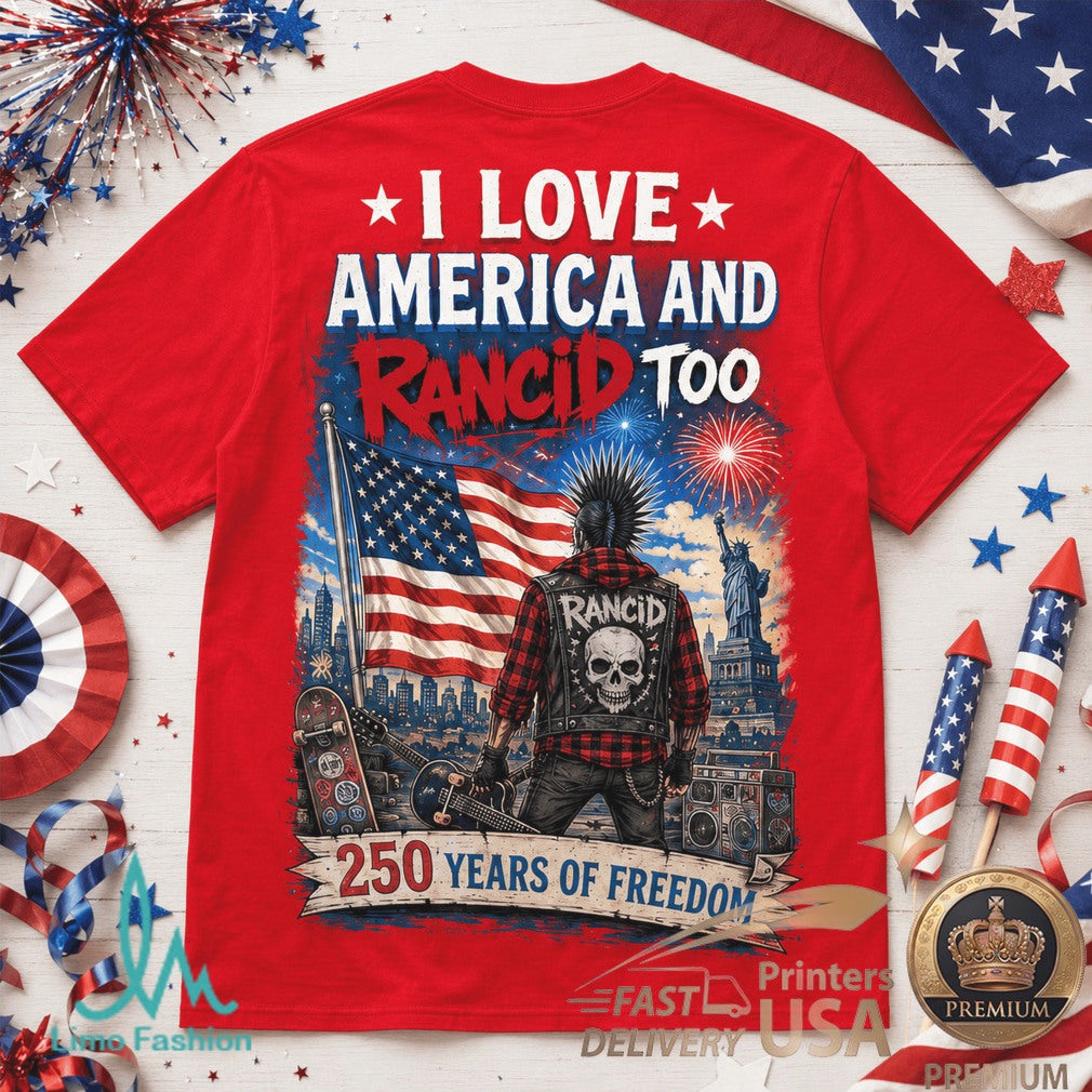 America 250 Years Of Freedom Rancid Punk Rock Skeleton Shirt