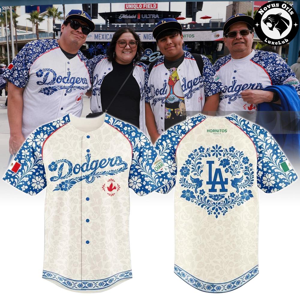 2026 LA Dodgers Mexican Heritage Floral Baseball Jersey - NovusOris Best Merch For Fans