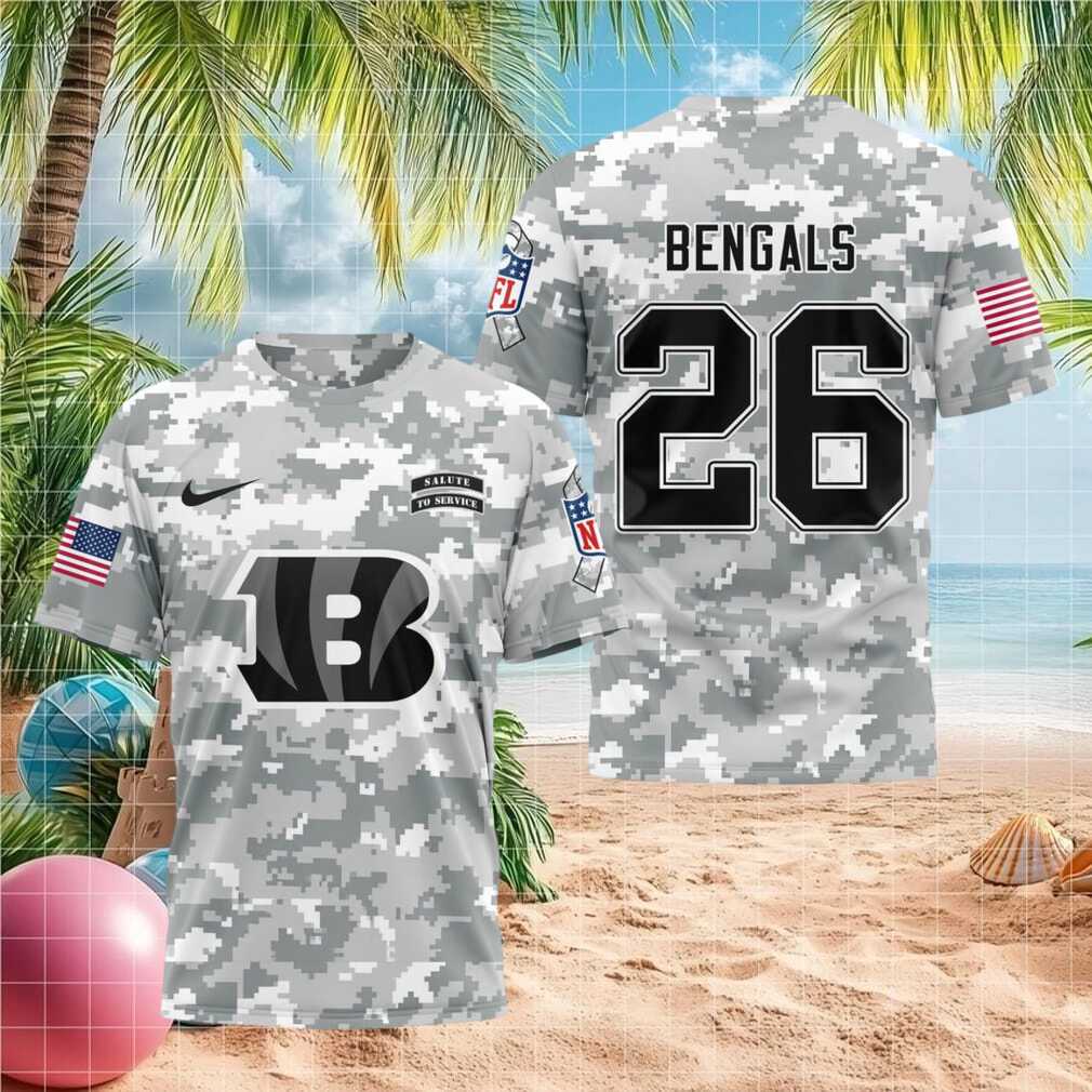 Cincinnati Bengals Camo Salute to Service Football Shirt
