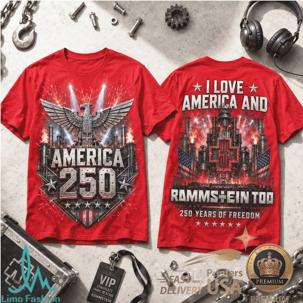America 250 Years Of Freedom Rammstein Industrial Metal Shirt - Limotees LLC