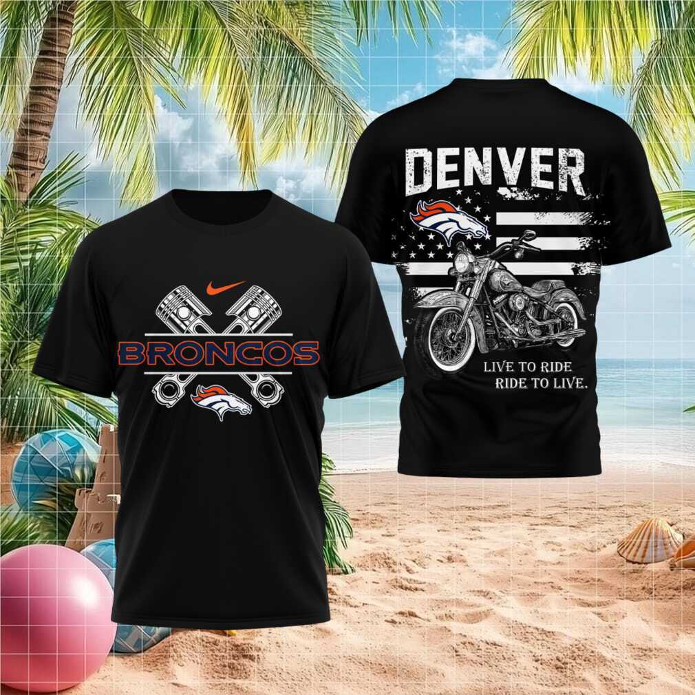 Denver Broncos Motorcycle American Flag Pistons Shirt