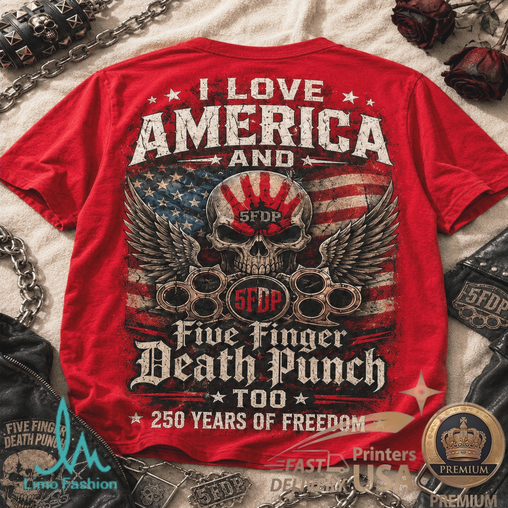 Five Finger Death Punch America 250 Years of Freedom Patriotic Shirt - Limotees LLC