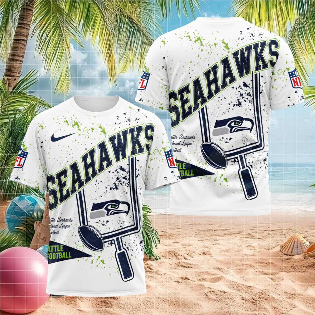 Seattle Seahawks Football Field Goal Splatter Design Shirt