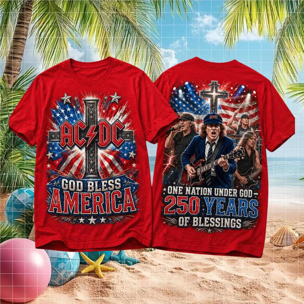 AC DC Band Rock 250 Years Of Blessings God Bless America Concert Shirt