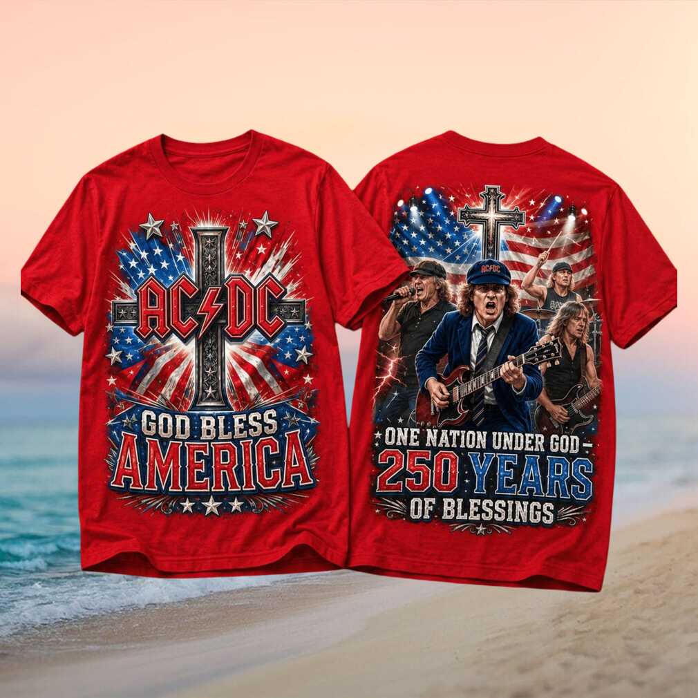 AC DC Band Rock 250 Years Of Blessings God Bless America Concert Shirt