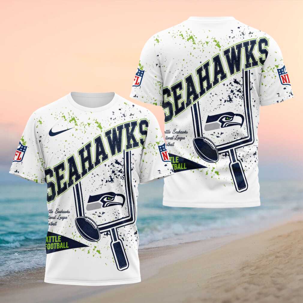 Seattle Seahawks Football Field Goal Splatter Design Shirt