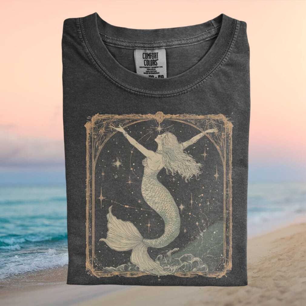 Aesthetic Mermaid Under The Sea Magical Fantasy Illustration T Shirt - Limotees LLC
