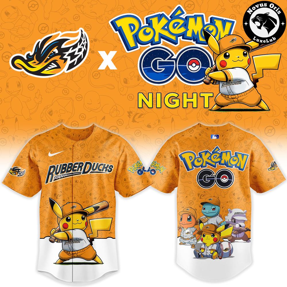 Akron RubberDucks x Pokemon GO Night 2026 New Baseball Jersey - NovusOris Best Merch For Fans