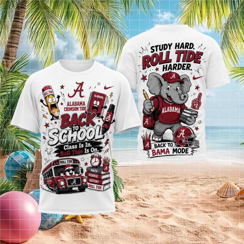 Alabama Crimson Tide Elephant Back To School Study Shirt