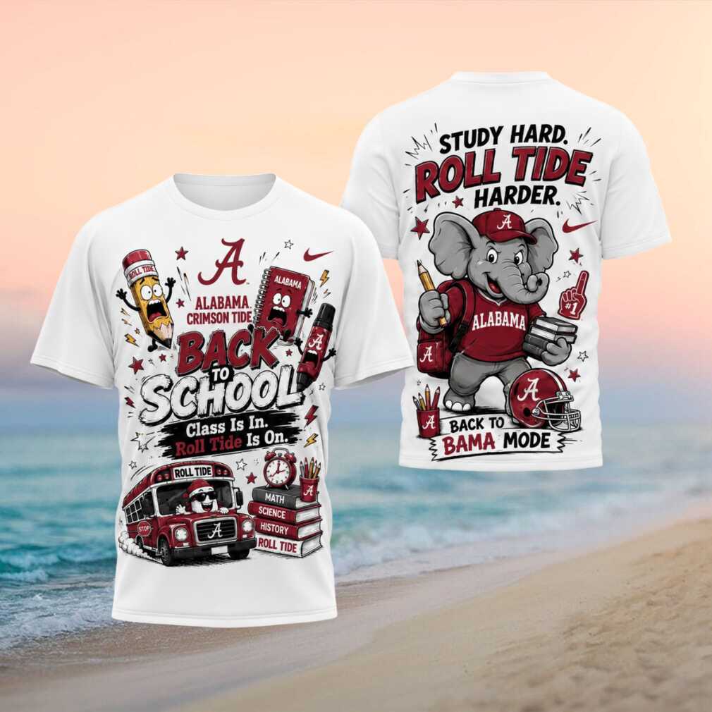 Alabama Crimson Tide Elephant Back To School Study Shirt