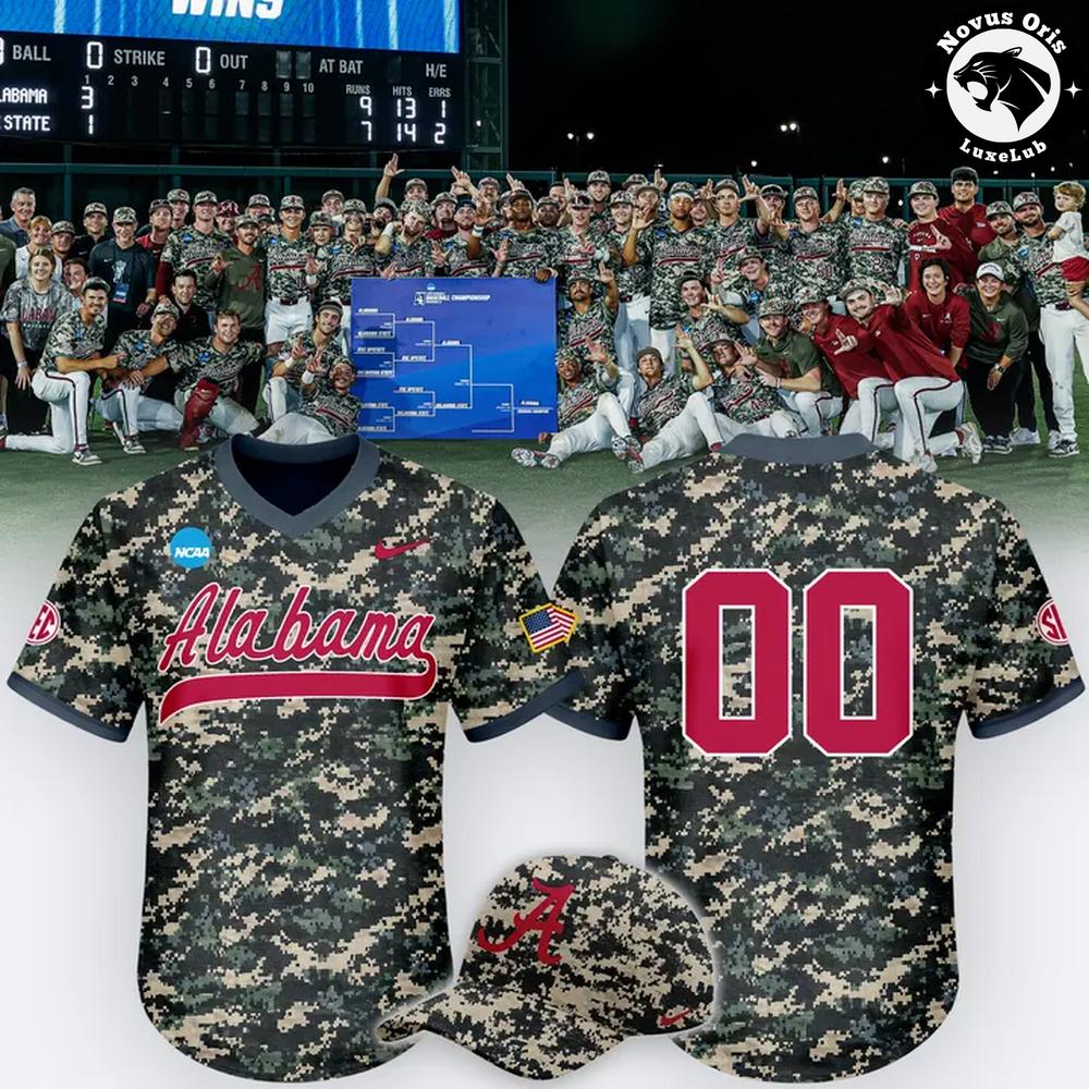 Alabama Crimson Tide Military Appreciation NCAA Camo Baseball Jersey - NovusOris Best Merch For Fans