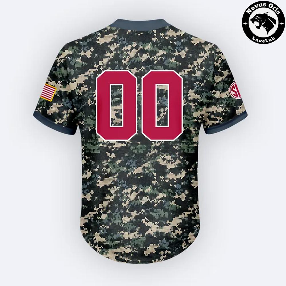 Alabama Crimson Tide Military Appreciation NCAA Camo Baseball Jersey - NovusOris Best Merch For Fans