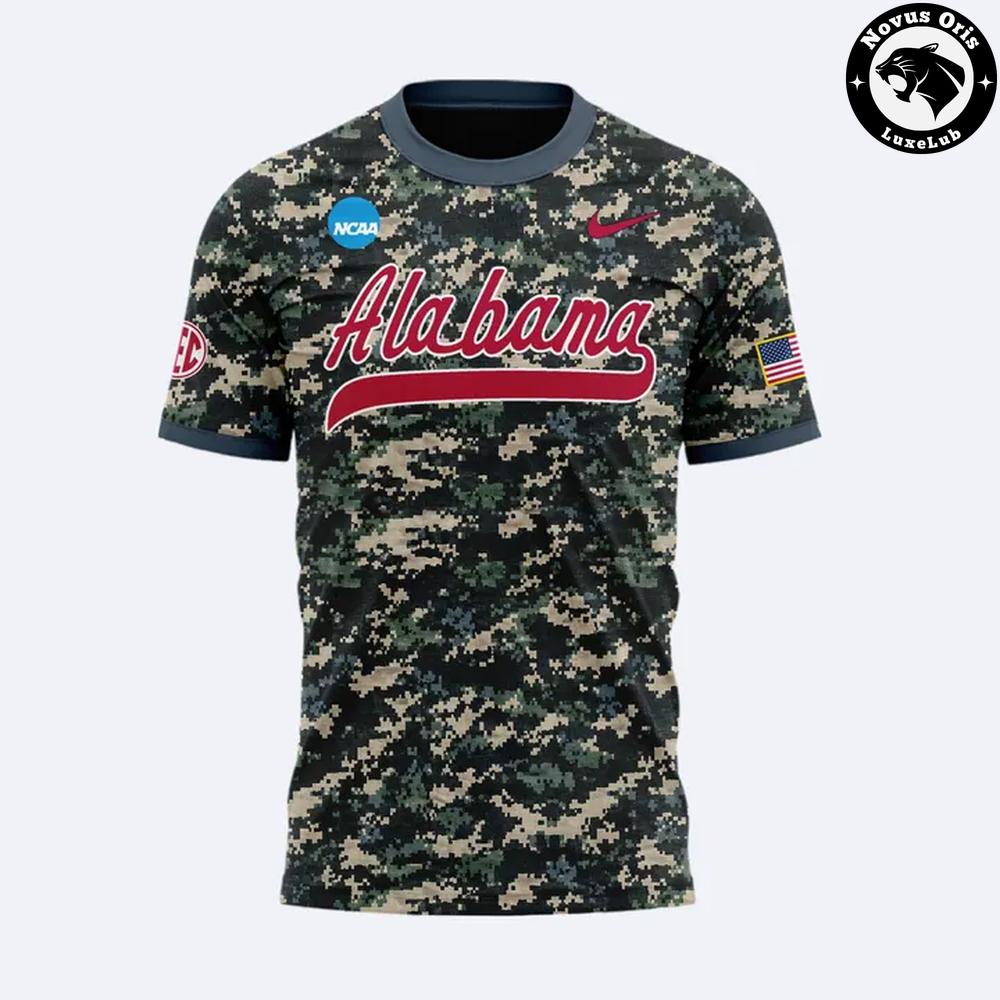 Alabama Crimson Tide Military Appreciation NCAA Camo T-Shirt - NovusOris Best Merch For Fans