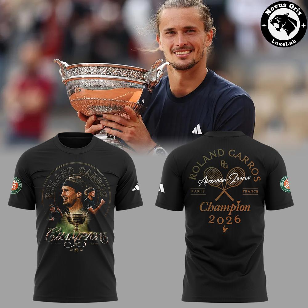 Alexander Zverev Roland Garros 2026 Champion Tennis T-Shirt - NovusOris Best Merch For Fans