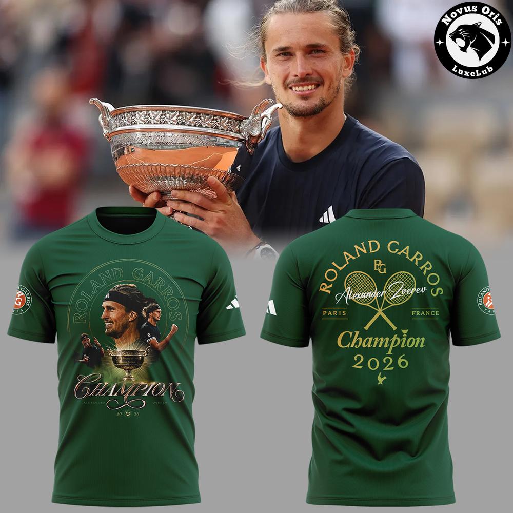 Alexander Zverev Roland Garros 2026 Champion Tennis T-Shirt - NovusOris Best Merch For Fans