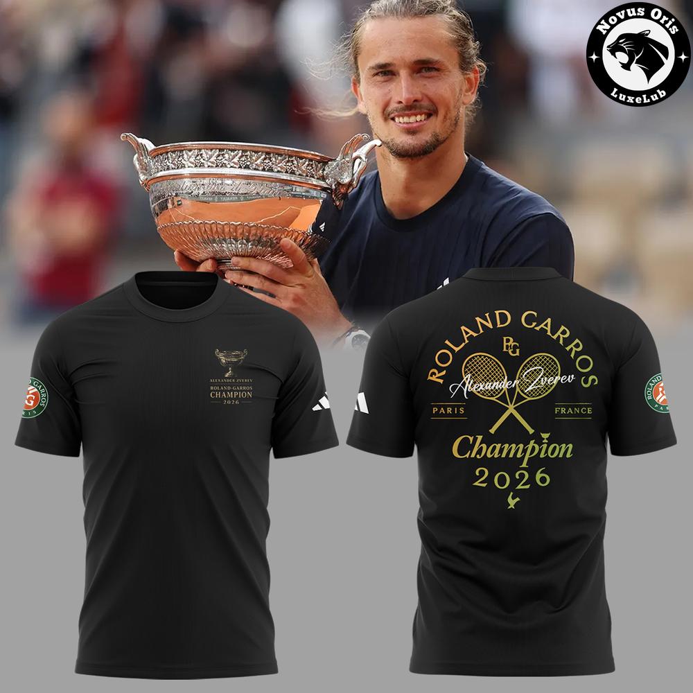 Alexander Zverev Roland Garros 2026 Champion Tennis T-Shirt - NovusOris Best Merch For Fans