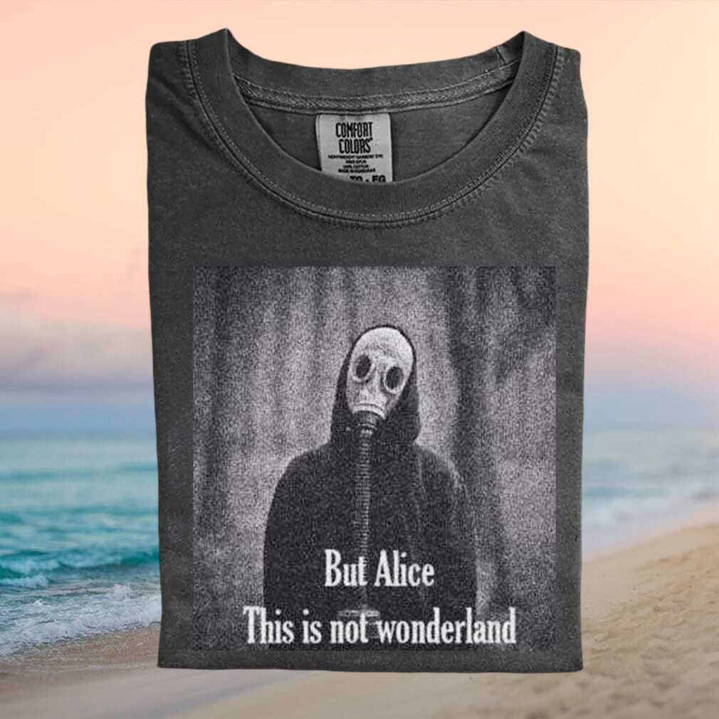 Alice In Wonderland Gas Mask Dystopian Dark Surreal Graphic Unisex T Shirt - Limotees LLC