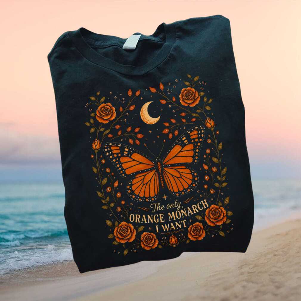 Anti Trump Orange Monarch Butterfly Boho Floral Moon T Shirt - Limotees LLC