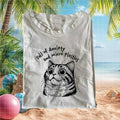 Anxiety And Microplastics Funny Cat Illustration Graphic T Shirt - Limotees LLC