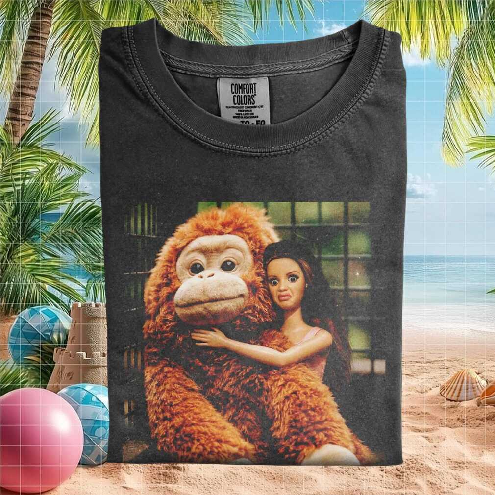 Ape Holding Doll Funny Internet Meme Graphic T Shirt.jfif - Limotees LLC