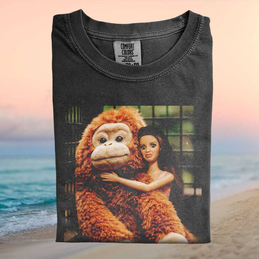 Ape Holding Doll Funny Internet Meme Graphic T Shirt.jfif - Limotees LLC