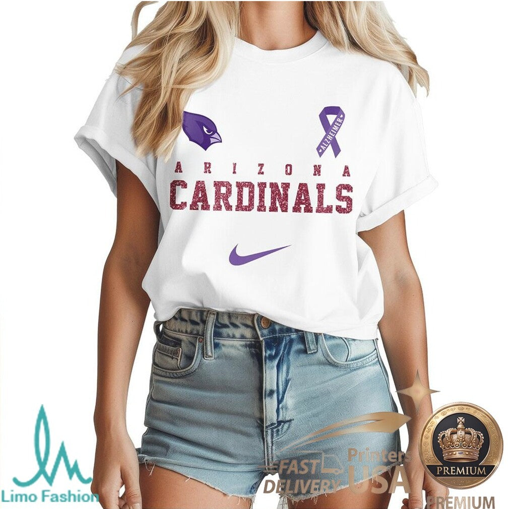 Arizona Cardinals Alzheimer Awareness Heartbeat I Will Remember For You T Shirt