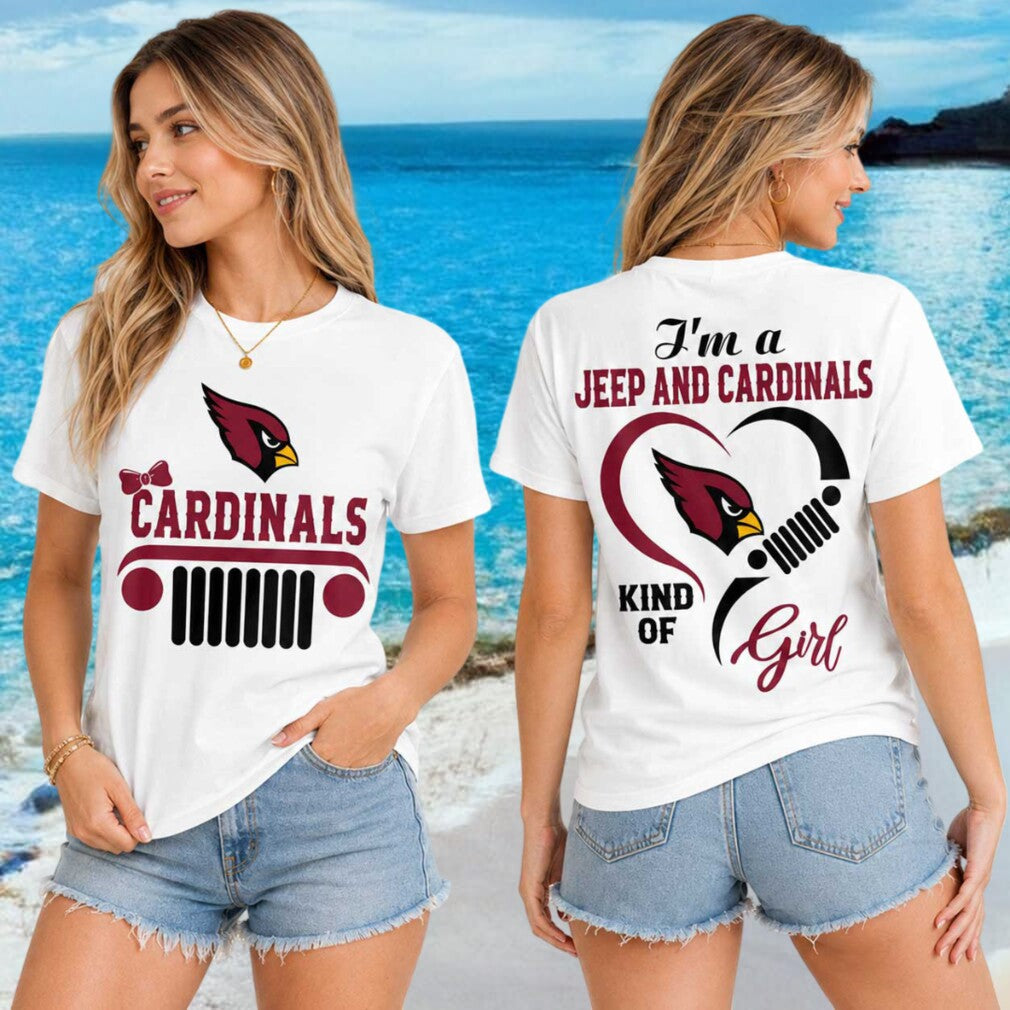 Arizona Cardinals Jeep Heartbeat Football Fan Women's Shirt