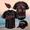 Arizona Cardinals Muscular Bird Mascot Rise Up Red Sea Baseball Jersey