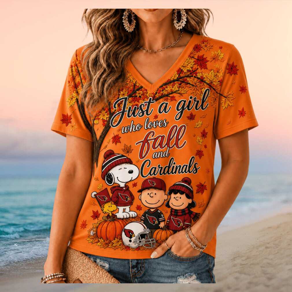 Arizona Cardinals Peanuts Snoopy Fall Leaves Pumpkin Shirt
