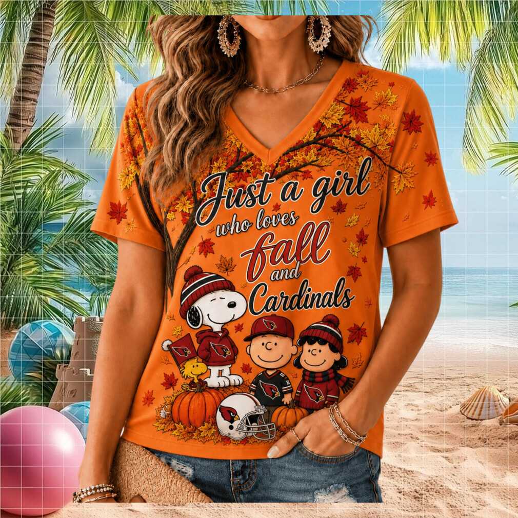 Arizona Cardinals Peanuts Snoopy Fall Leaves Pumpkin Shirt