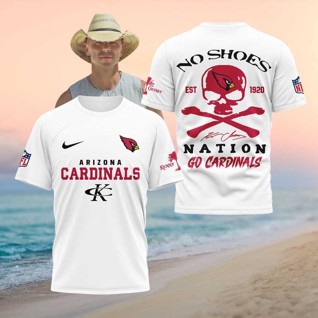 Arizona Cardinals Skull No Shoes Nation Kenny Chesney Football Shirt - Limotees LLC