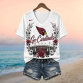 Arizona Cardinals State Farm Stadium Floral V Neck Shirt
