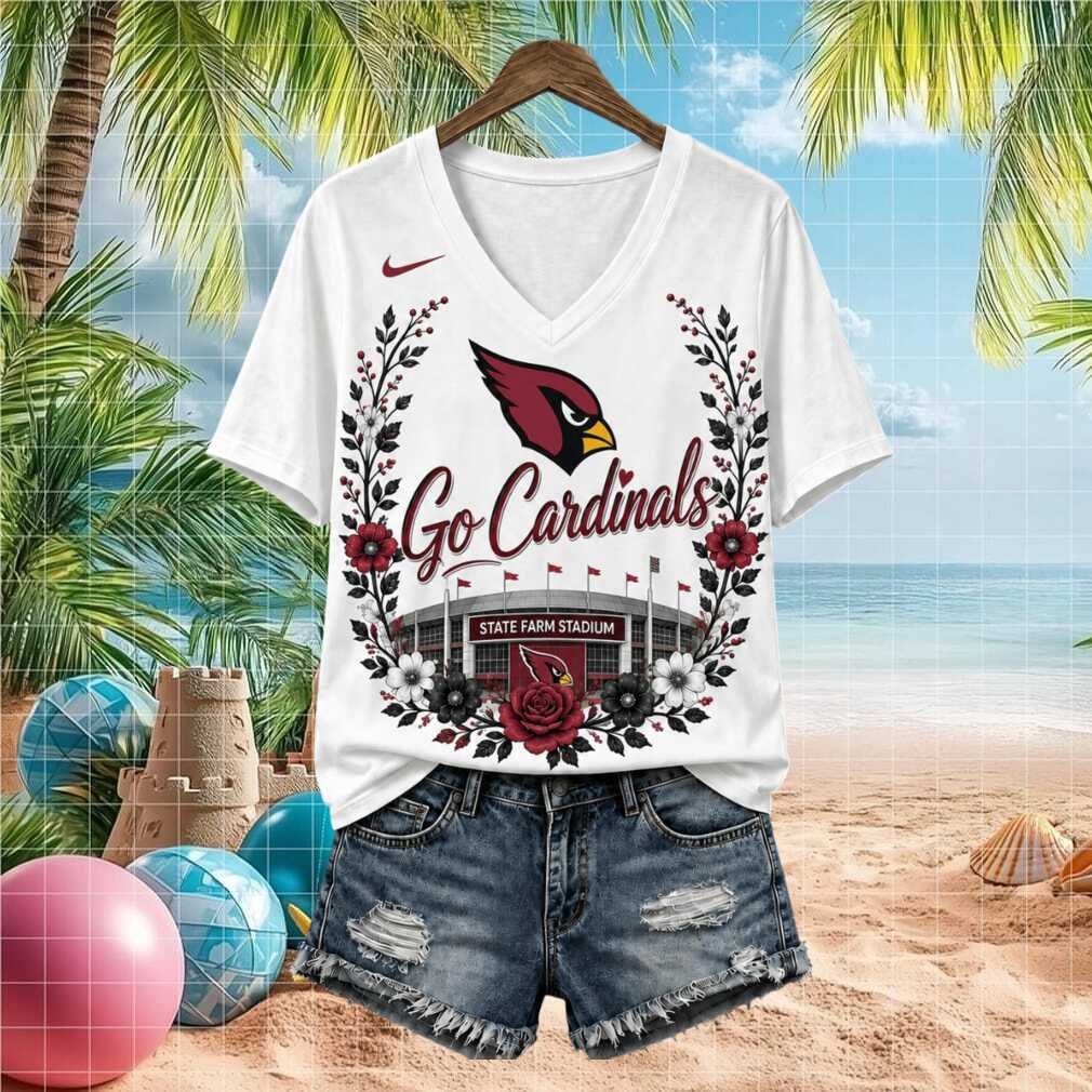 Arizona Cardinals State Farm Stadium Floral V Neck Shirt