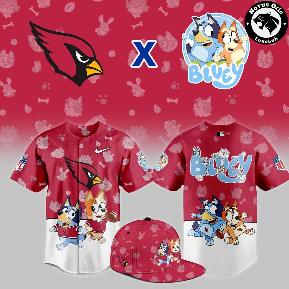 Arizona Cardinals x Bluey Night NFL Custom Edition Jersey - NovusOris Best Merch For Fans