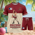 Arizona Diamondbacks Baseball Cartoon Player Shorts Shirt