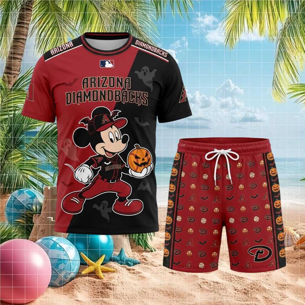 Arizona Diamondbacks Mickey Mouse Halloween Pumpkin Baseball Shirt